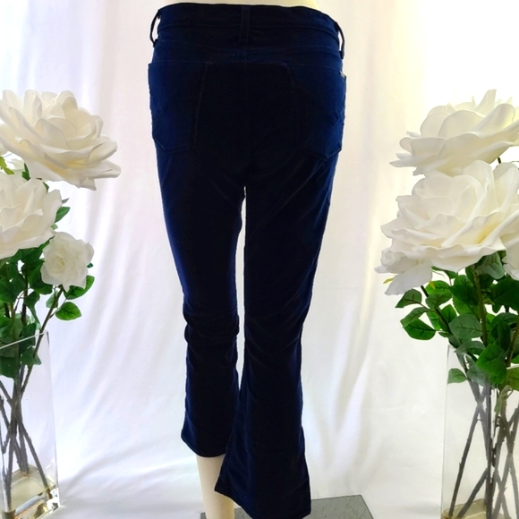 Navy Blue High Rise Velvet Pants - Picture 2 of 9